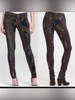 CITIZENS OF HUMANITY Avedon low rise skinny leg abstract print denim jeans
